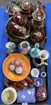 A collection of Carlton Ware and other ceramics in mainly red, purple and lilac glazes etc Condition