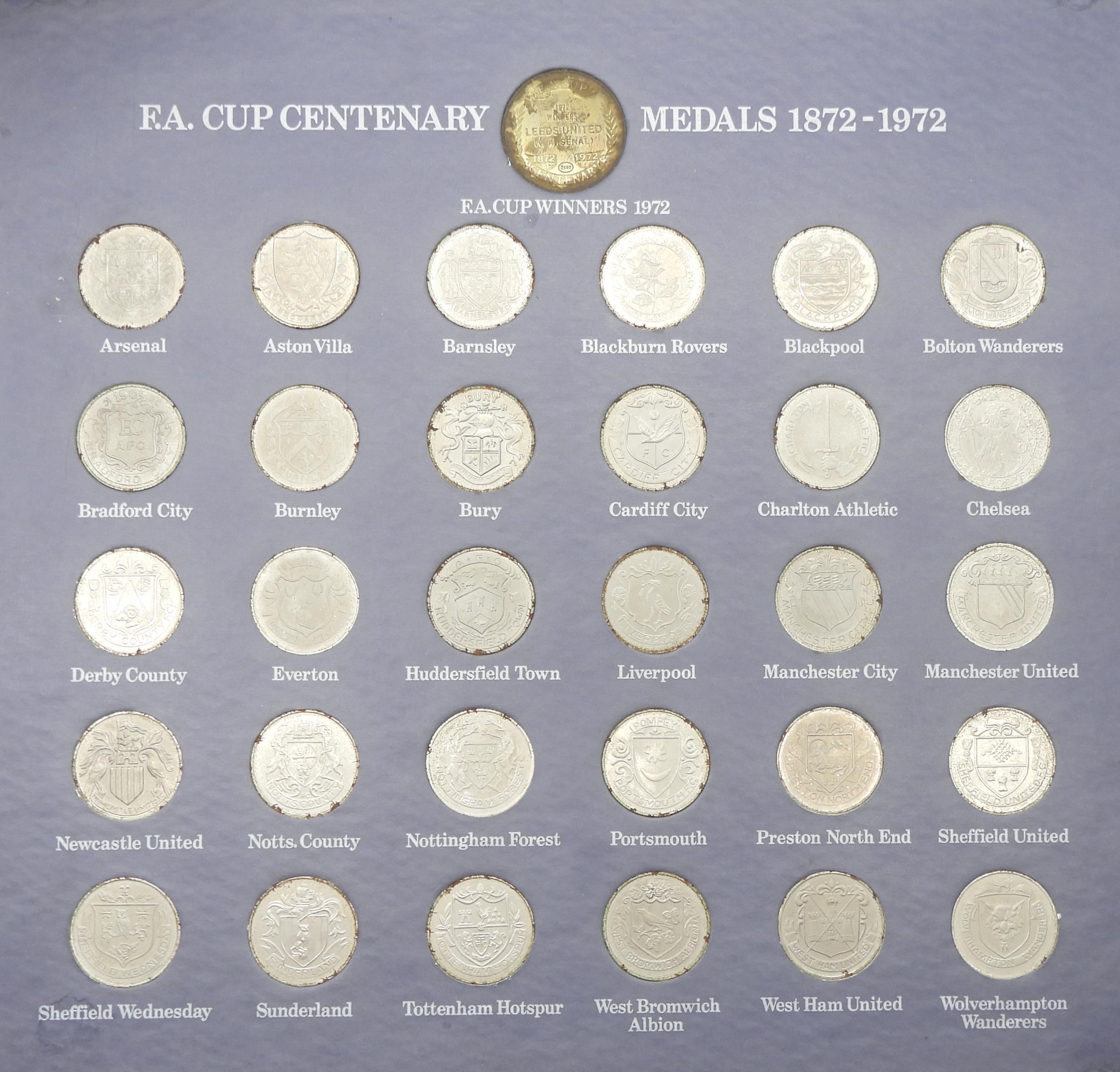 The F.A Cup Centenary Medals 1872 - 1972 and The 1970 World Cup Coin Collection featuring the - Image 3 of 4