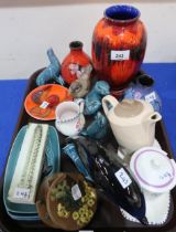 A collection of Poole pottery animals, dishes, vases etc Condition Report:Available upon request