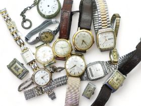 A collection of watches to include Seiko, Roamer, Josmar and a ladies fob watch / wristwatch