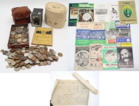 A mixed lot, comprising an assortment of mainly British pre-decimal coins, a large medallion