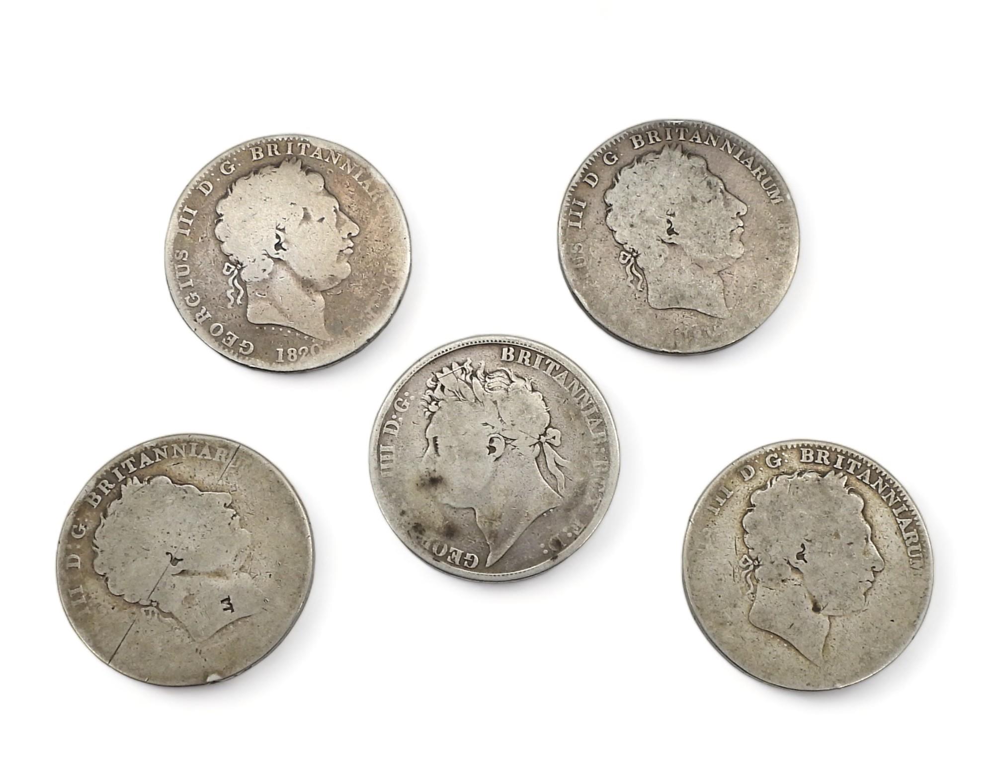 George III (1760-1820) 1 Crown (¼) four coins Obverse laureate portrait of King George III right,