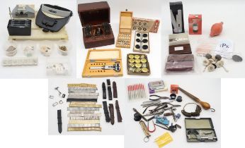 A quantity of watchmaker's/jeweller's tools and spare parts Condition Report:Available upon request