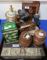 Assorted wooden items including boxes, busts and other items Condition Report:Available upon