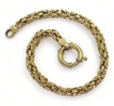 A 9ct gold Italian-made Byzantine chain bracelet, length approx. 20.5cm, weight 8.7gms Condition