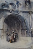 BARRY PITTAR (ENGLISH 1880-1948)  AN ENTER GATEWAY  Watercolour, signed lower right, titled lower