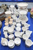 Portmeirion Botanic Garden table wares including cups, ramekins, storage jars, plates, bowls etc
