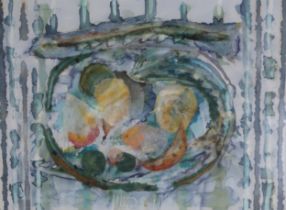 STUART MCFADZEAN (CONTEMPORARY SCHOOL)  FRUIT AND FISH   Watercolour, signed lower right, dated (
