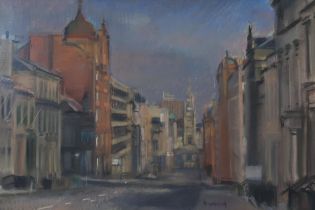 ANTHONY ARMSTRONG (SCOTTISH b.1935)  CITY SKETCH, WEST GEORGE STREET  Pastel, signed lower right, 30