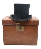 A silk top hat R.W. Forsyth of Edinburgh & Glasgow, of medium-large proportions, measuring approx.