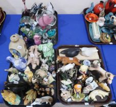 A collection of ceramic and glass animals and birds Condition Report:Available upon request