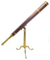 A VICTORIAN MAHOGANY AND LACQUERED BRASS LIBRARY TELESCOPE BY DOLLOND, LONDON Set upon a tripod