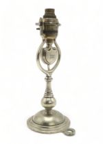 A WHITE STAR LINE BULKHEAD GIMBAL LAMP Of nickel-plated brass, measuring approx. 30.5cm in height