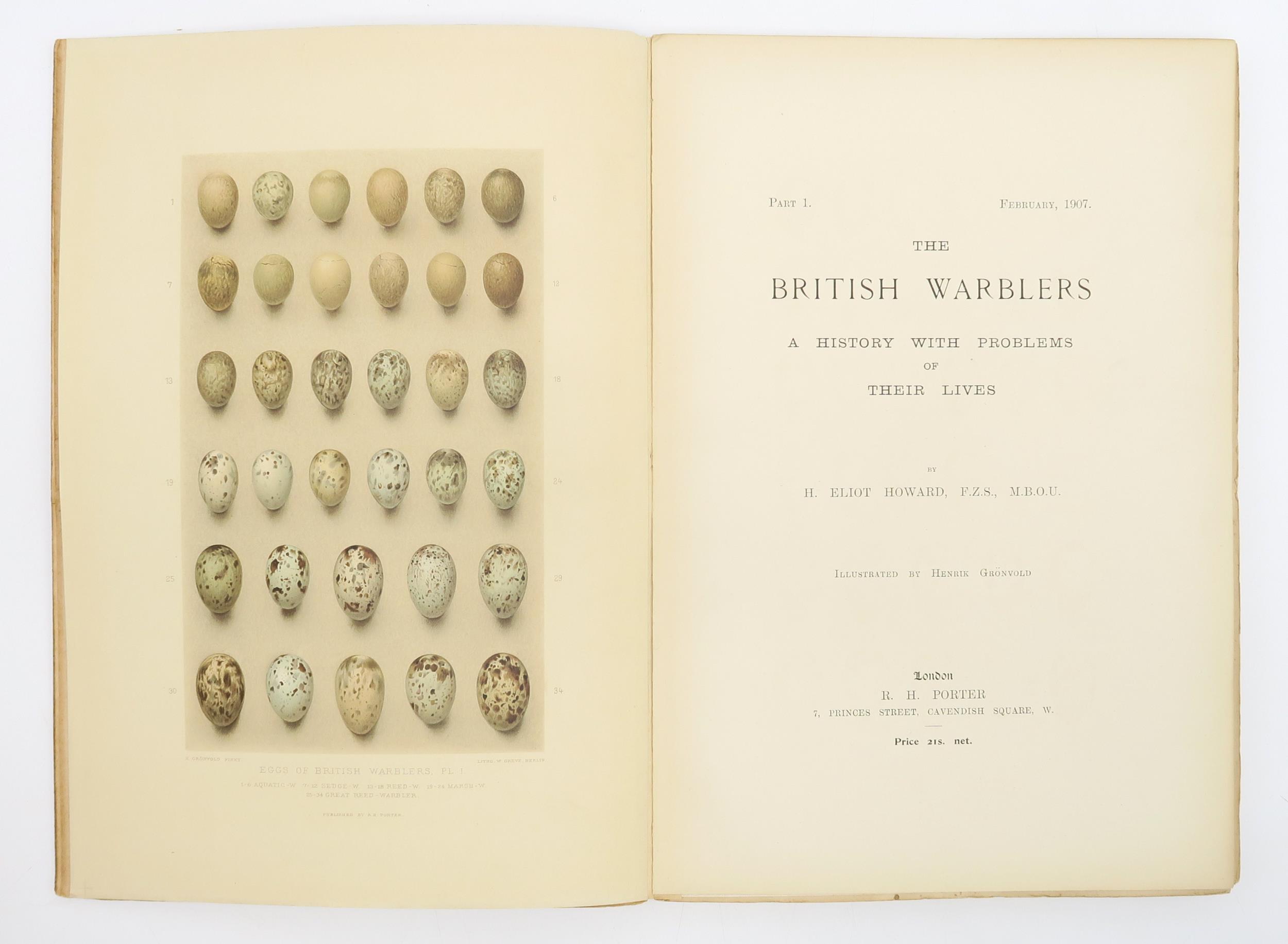 ORNITHOLOGY Howard, H. Eliot; Gronvold, Henrik (illus.) The British Warbler: a History with Problems - Image 2 of 4