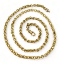 AN ITALIAN MADE FANCY CHAIN made in 18ct yellow and white gold with reeded round links, each link