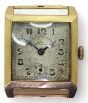 A GOLDSMITHS & SILVERSMITHS WATCH with a 9ct gold case, Birmingham hallmarks for 1933 case made by
