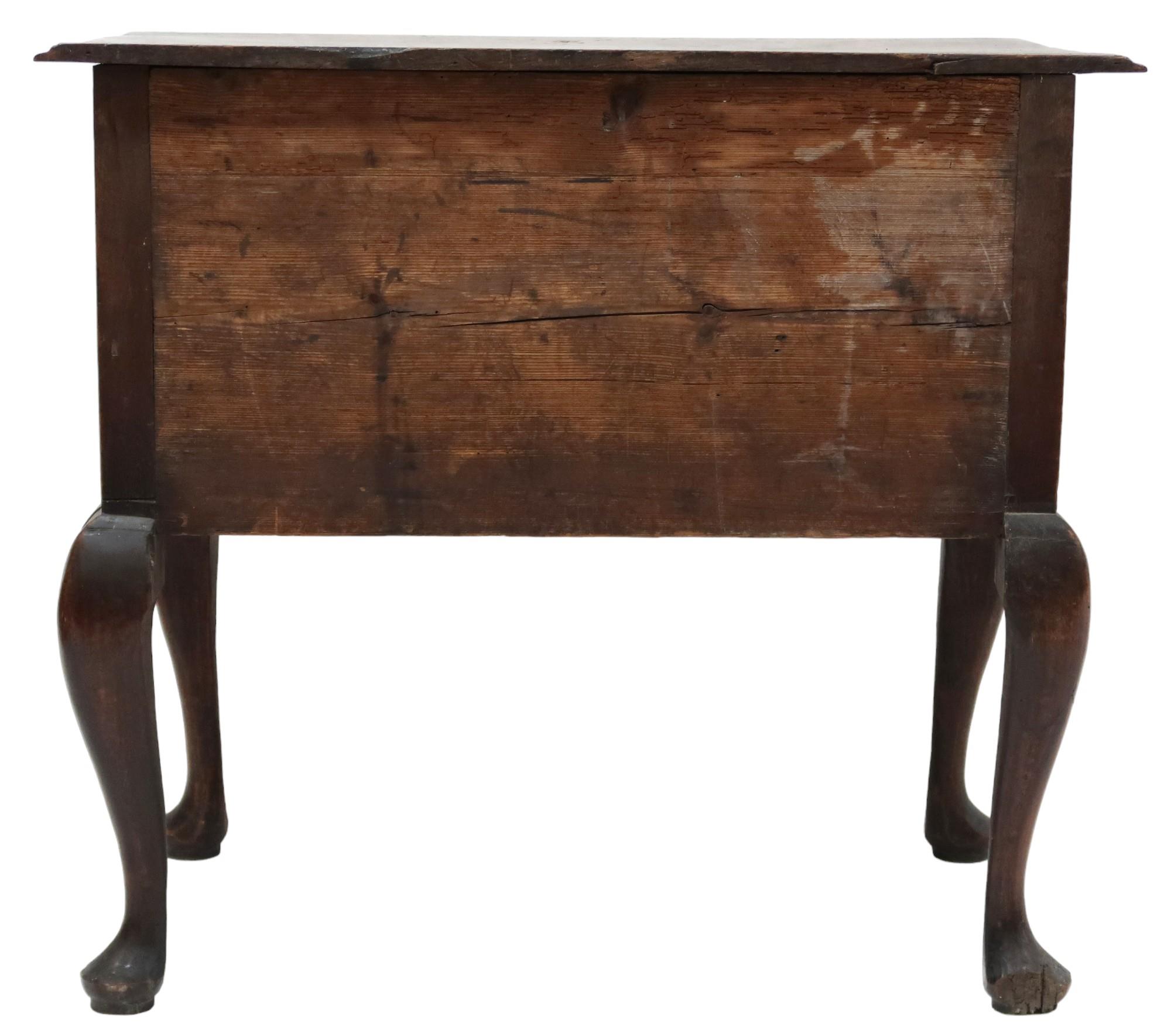 A LATE 18TH CENTURY ASH LOWBOY  with rectangular top over single long drawer over two short - Image 5 of 5