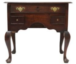 A LATE 18TH CENTURY ASH LOWBOY  with rectangular top over single long drawer over two short