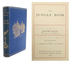 KIPLING, RUDYARD THE JUNGLE BOOK MacMillan and Co. Limited, London, 1908 reprint, bound in blue