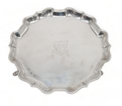 A LATE-VICTORIAN SILVER WAITER by James & William Deakin, London 1900, of shaped circular form, with