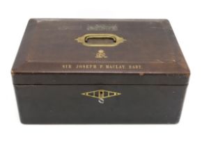 A GEORGE V LEATHER DESPATCH BOX BY JOHN PECK & SONS, LONDON The lid embossed in gilt letters "Sir