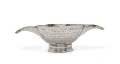 AN ELIZABETH II SILVER QUAICH by J B Chatterley & Sons, Birmingham 1961, of typical form,