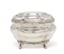 A LATE-VICTORIAN SILVER TEA CADDY by Charles Stuart Harris, London 1897, retailed by Wilson & Gill