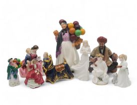 A small group of Royal Doulton figures including Omar Khayyam, a Royal Crown Derby figure Summer