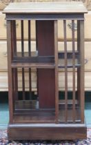 An Edwardian mahogany two tier revolving bookcase, 83cm high x 49cm wide x 49cm deep Condition