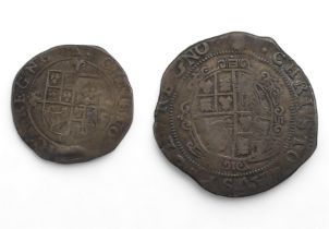 CHARLES I (1625-1649) 1/2 Crown London Mint Obverse King Charles I on horseback left with sword