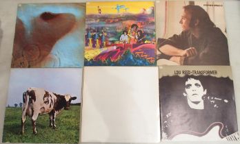 VINYL RECORDS a good box of prog rock, rock and pop vinyl LP records with Led Zeppelin, Lou Reed,