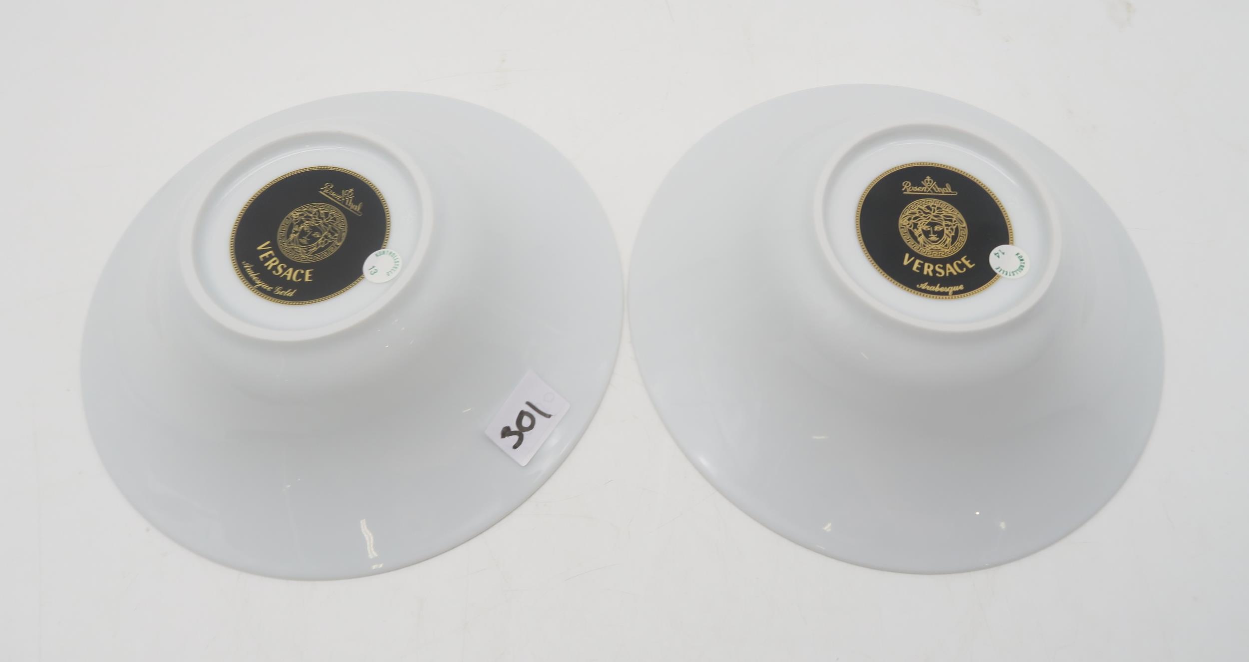 Two Versace for Rosenthal bowls, one in Arabesque pattern, the other Arabesque Gold, both with boxes - Image 2 of 3