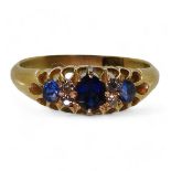 An 18ct gold sapphire and diamond ring, finger size L, weight 3.2gms Condition Report:Available upon