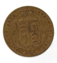 Victoria (1837-1901) 1/2 shield back sovereign 1875 Obverse Young head of Queen Victoria facing