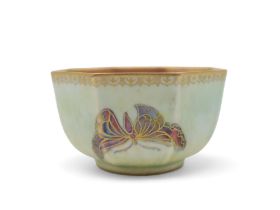 A Wedgwood fairyland lustre octagonal bowl, decorated with butterflies Condition Report:Available