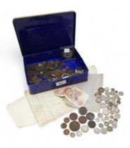 A mixed lot of coins with Unuted States of America, Great Britain etc Condition Report:Available