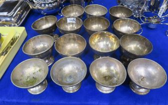 A collection of plated candle holders / bowls from the Furness Bermuda Line, made by Mappin &