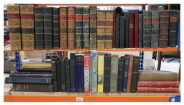 Assorted 19th century leatherbound quarto volumes, to include The Imperial Dictionary in two