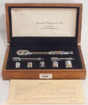 A Snap-On 70th Anniversary Ratchet Set, with 24K gold engraving, housed in a fitted case Condition