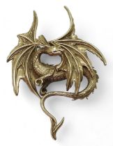 A 9ct gold dragon pendant, dimensions 5.2cm x 3.5cm, weight 10.4gms Condition Report:Available