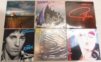 VINYL RECORDS in three boxes, a collection of prog rock, rock, punk and pop with The Dickies,