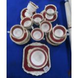 A Shelley 11399 pattern tea service comprising sixteen trios, cake plate, two extra side plates