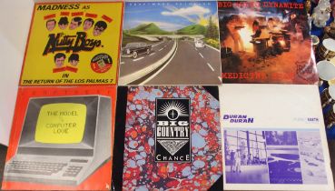 VINYL RECORDS a collection of EP and LP records in 4 boxes with Alphaville, Alison Moyet, A-Ha, ABC,