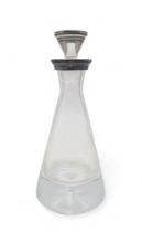 A Britannia standard silver collared decanter, by Edinburgh Silver, 2014, of conical form, 25cm high