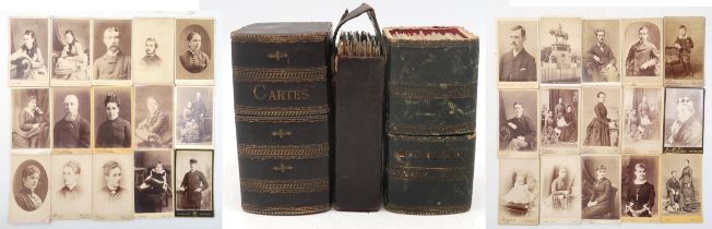 A collection of Victorian cartes de visite, largely by Scottish photographers, housed over three