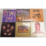 VINYL RECORDS a collection of heavy rock, prog rock, funk, pop LP records in six carry cases with