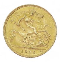 GEORGE V 1/2 Sovereign Coin 1925 Obverse bust of King George V facing left GEORGIVS V D.G.BRITT: