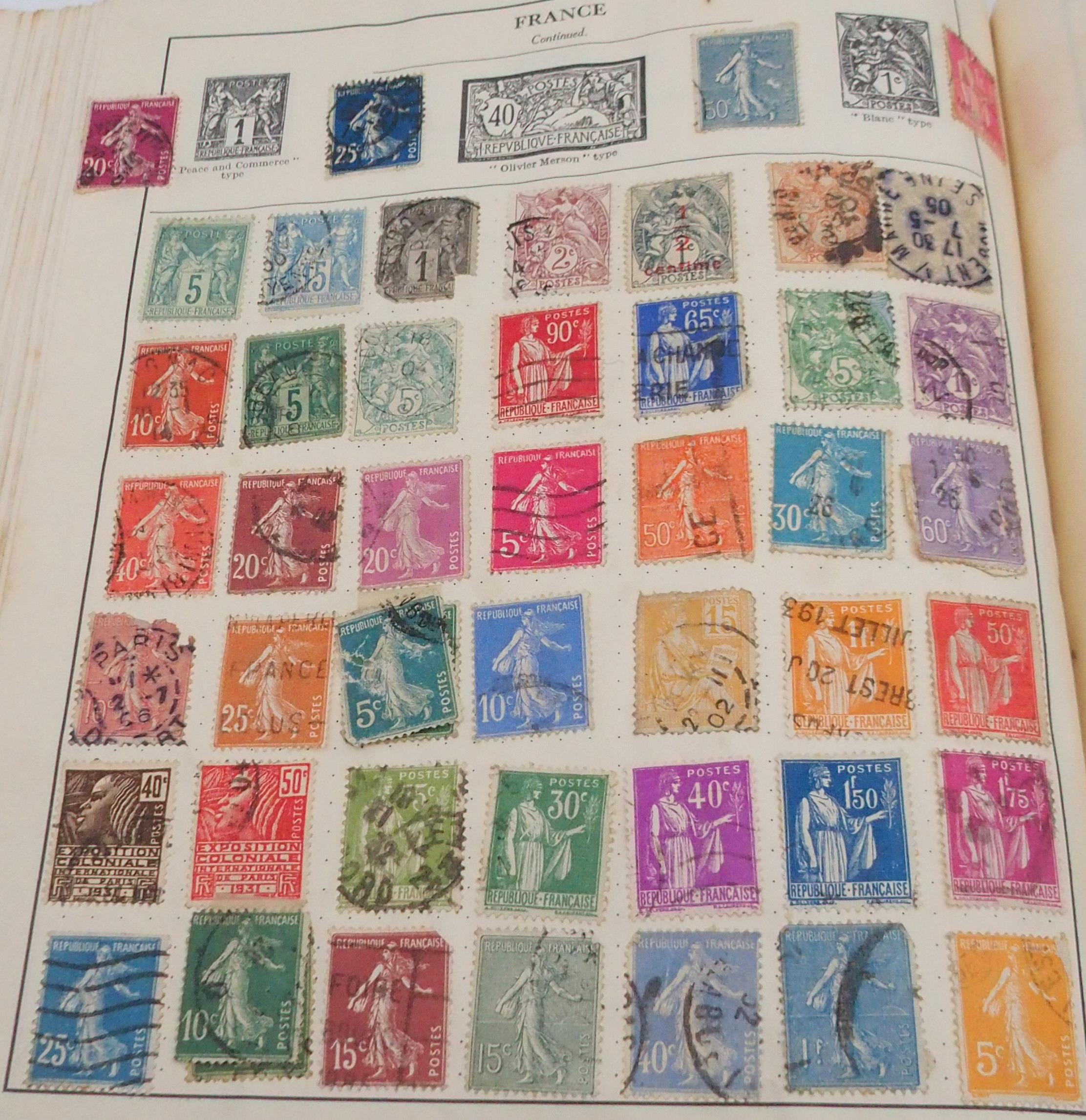The Century Stamp Album containing worldwide stamps together with hinged on sheets  good early - Image 4 of 7