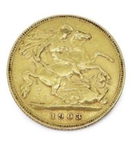 Edward VII (1901-1910) ½ Sovereign 1903 Obverse portrait of King Edward VII facing right legend