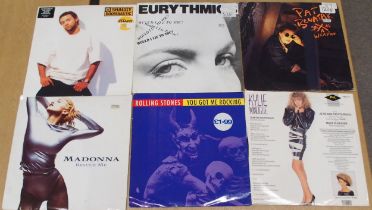 VINYL RECORDS three boxes of EP and LP pop, rock and soul vinyl records Condition Report:Available